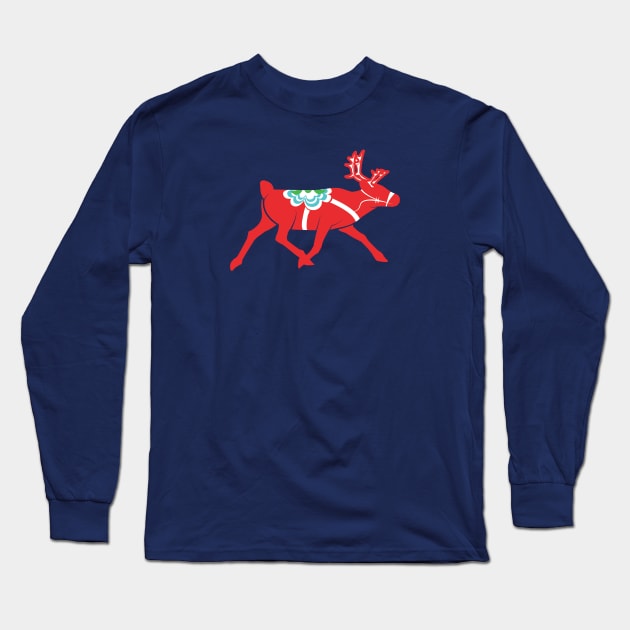 Dala Christmas Reindeer Long Sleeve T-Shirt by CloudWalkerDesigns